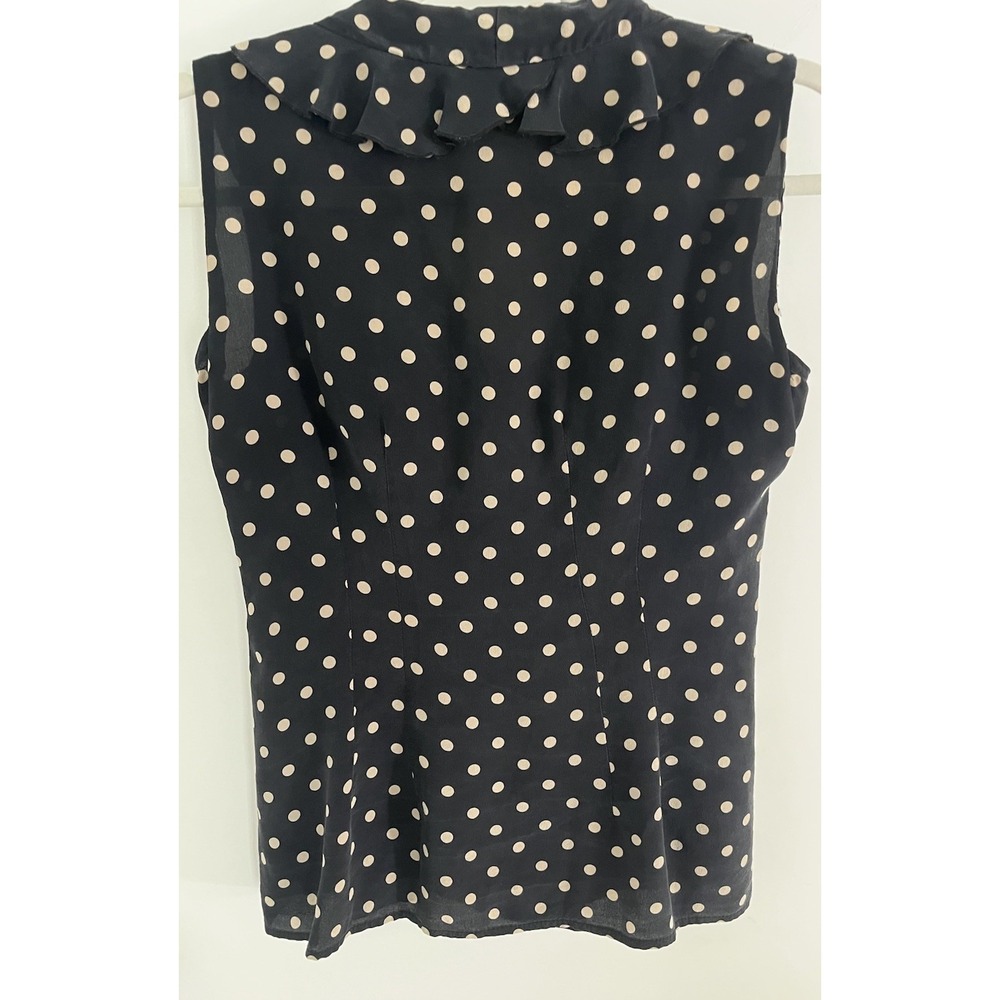Nanette Lepore Double Breasted! Polka Dot Sleeveless Blouse Sz 4 Small Silk wome - Picture 6 of 11